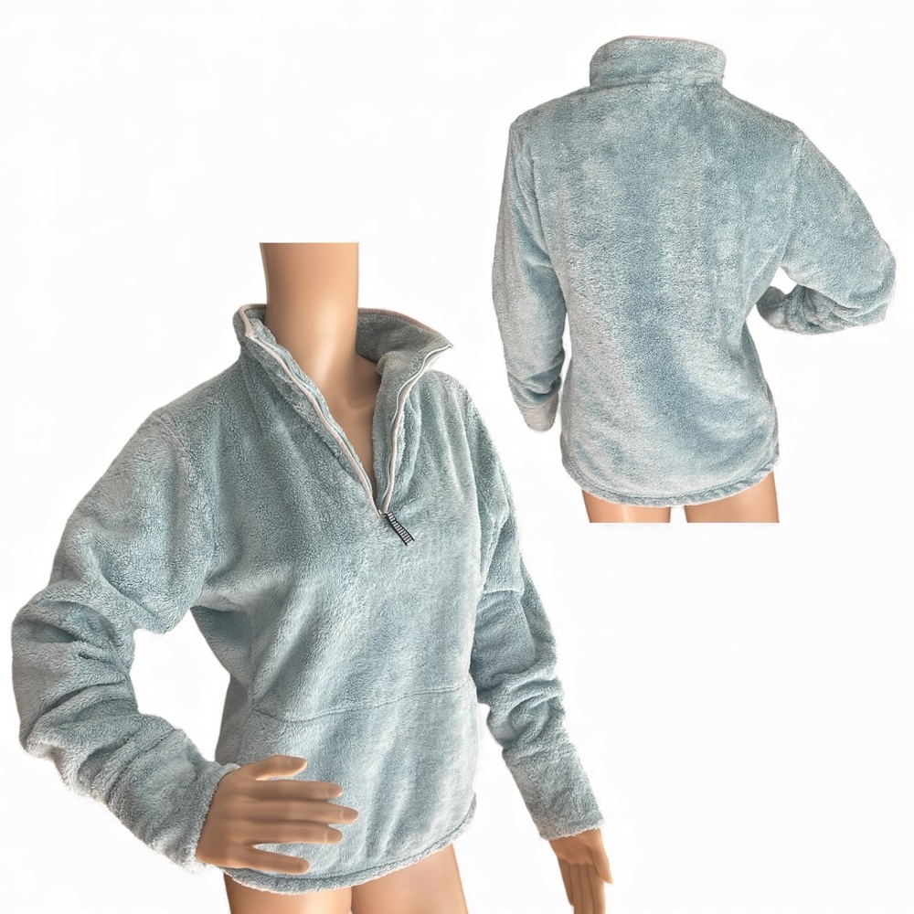 The North Face Blue High-Pile Fleece Quarter Zip Pullover Women’s M Soft Plush